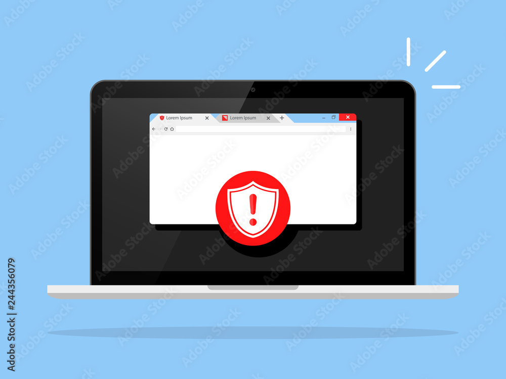 Website Danger Virus Attention Illustration Website Danger Virus Attention Illustration