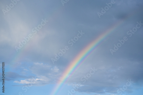 Rainbow in the blue sky, two rainbows