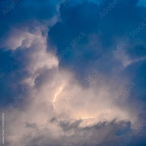 Canvastavla Lightnings in storm clouds. Peals of a thunder and the sparkling