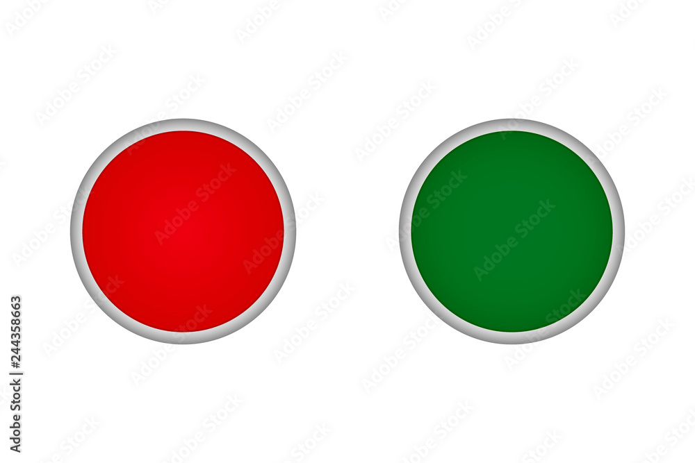 Red and green button. Button set Red and green button. Button set
