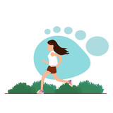 running girl in flat style