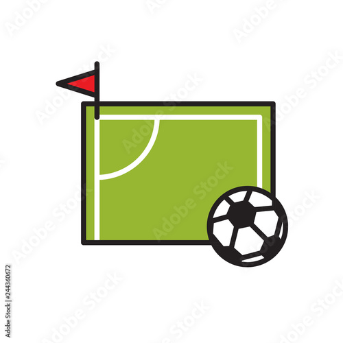 Soccer field icon on white background for graphic and web design, Modern simple vector sign. Internet concept. Trendy symbol for website design web button or mobile app
