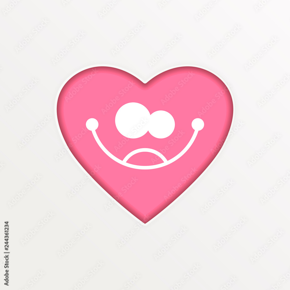 Heart, Symbol Of Love And Valentine S Day. Flat Icon. Vector Illustration. Heart, Symbol Of Love And Valentine S Day. Flat Icon. Vector Illustration.