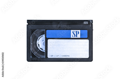 EC-45 VHS tape. Mini VHS magnetic tape. Video recording media. 