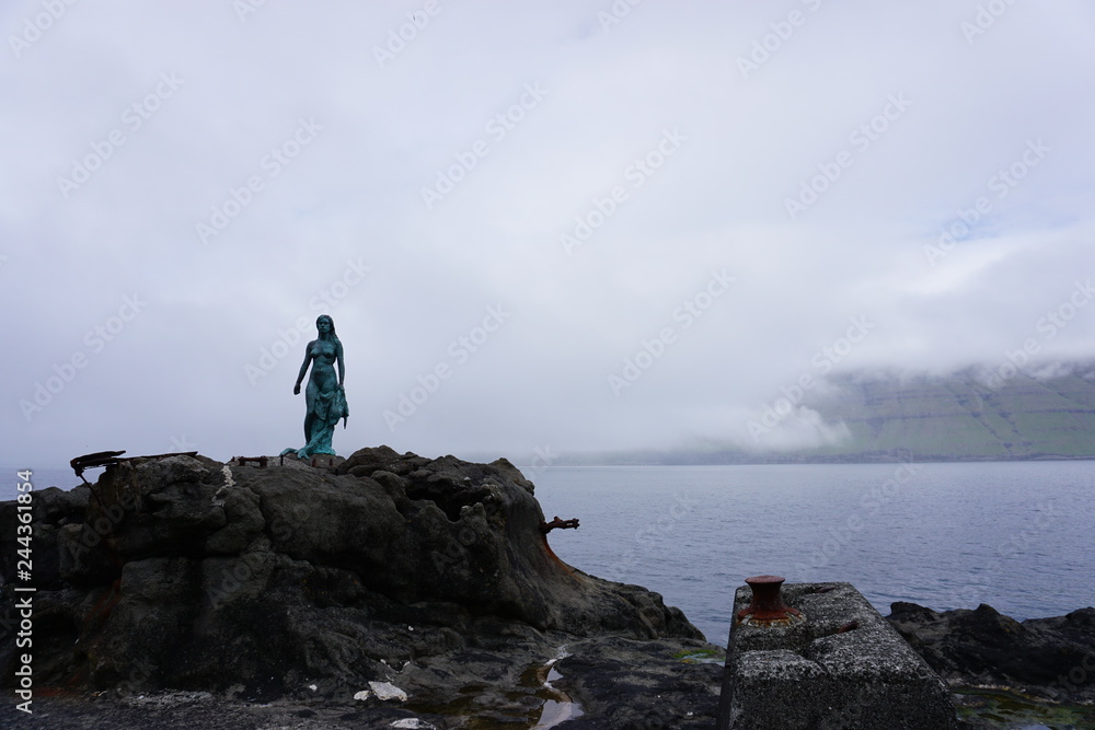 Bronze Statue on the Atlantic Ocean