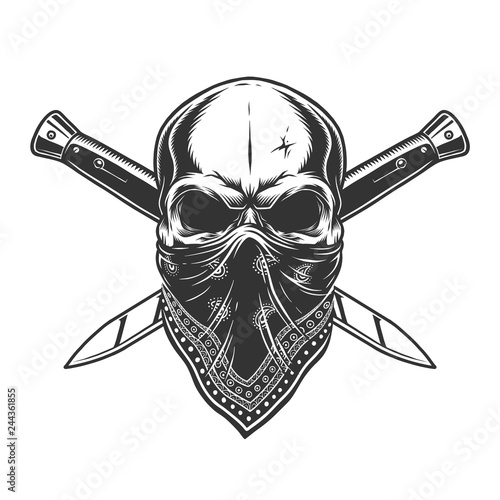 Bandit skull with bandana on face