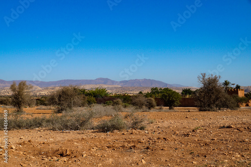 Morocco, expanses, distance, horizon, landscape, mountains, nature, palm trees, vegetation, sky, crocopark