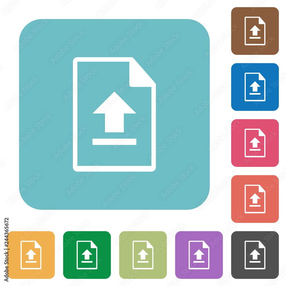 Upload file rounded square flat icons Upload file rounded square flat icons
