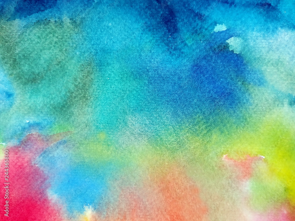 Abstract multicolor watercolor background. Hand painted watercolor illustration.
