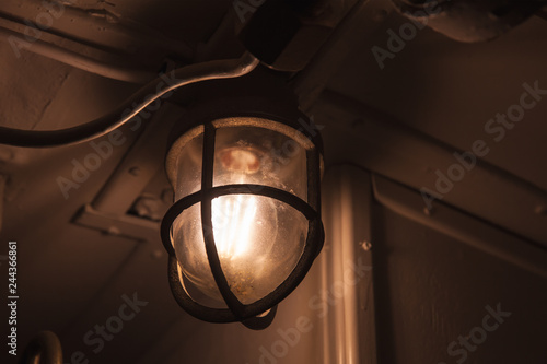 Retro industrial light with tungsten lamp
