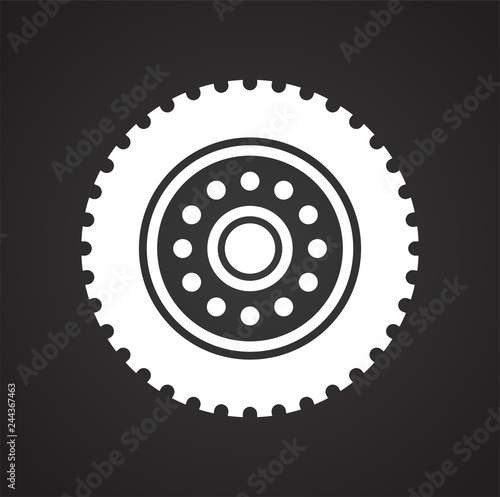 Wheel icon on black background for graphic and web design  Modern simple vector sign. Internet concept. Trendy symbol for website design web button or mobile app