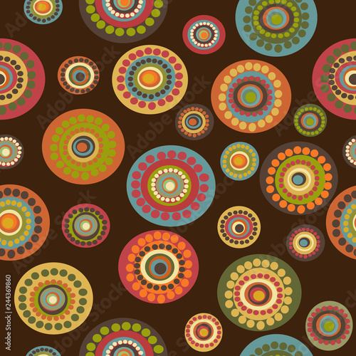 Retro floral seamless on brown background