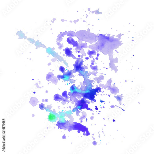 Color splashes on white background. Abstract watercolor background.