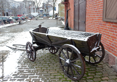 Old wagon in the city