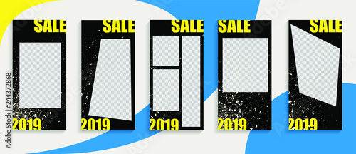 Commercial Instagram Stories template. Sale. Streaming. Vector.