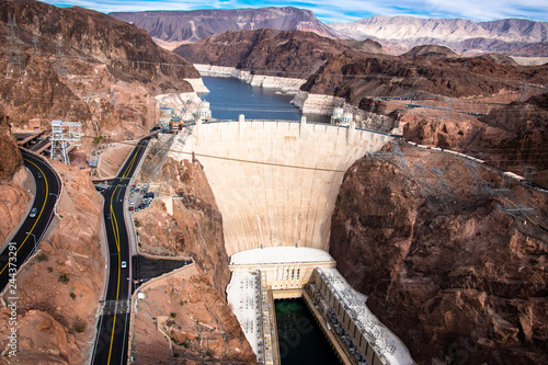 Canvas-taulu the hoover Dam at the boarder between Arizona and Nevada