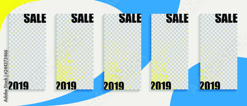 Commercial Instagram Stories template. Sale. Streaming. Vector.