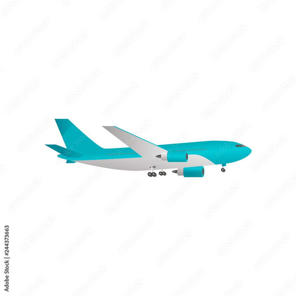 Obraz premium Iron bird plane in the sky. Jet plane with turbines.