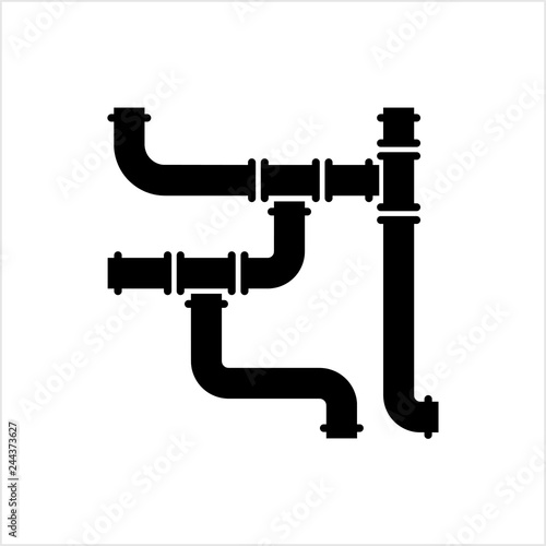 Pipe Icon, Pipe Fitting Icon, Water, Gas, Oil Pipeline, Plumbing Work