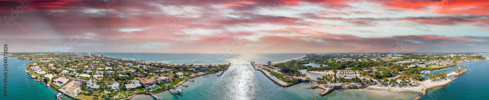 Dubois Park and Jupiter Inlet aerial view, Florida, USA