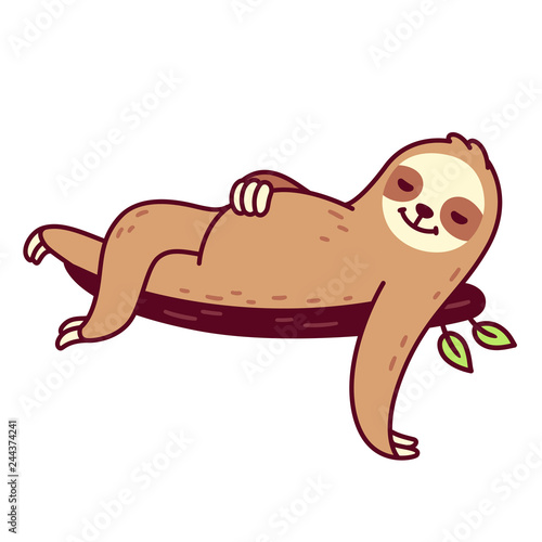 Lazy cartoon sloth