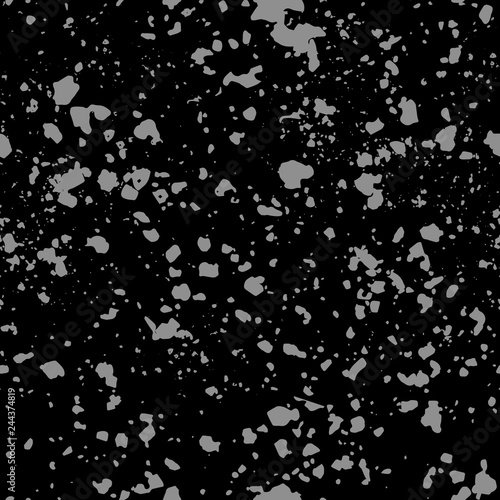 Dark expressive abstract roughly scratced seamless pattern. Black randomly cracked and stained grunge background.Old damaged texture.Textile, fabric, package, poster, print, wrapping, wallpaper design