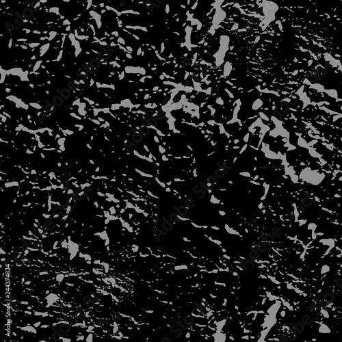 Dark expressive abstract roughly scratced seamless pattern. Black randomly cracked and stained grunge background.Old damaged texture.Textile, fabric, package, poster, print, wrapping, wallpaper design