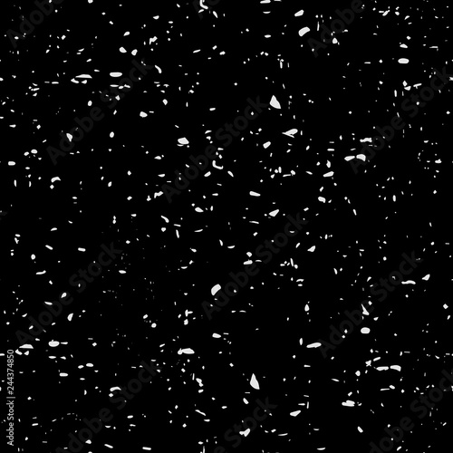 Dark expressive abstract roughly scratced seamless pattern. Black randomly cracked and stained grunge background.Old damaged texture.Textile, fabric, package, poster, print, wrapping, wallpaper design