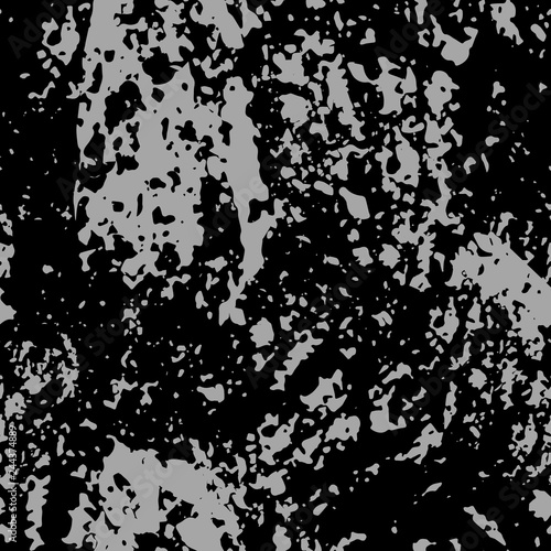 Dark expressive abstract roughly scratced seamless pattern. Black randomly cracked and stained grunge background.Old damaged texture.Textile, fabric, package, poster, print, wrapping, wallpaper design