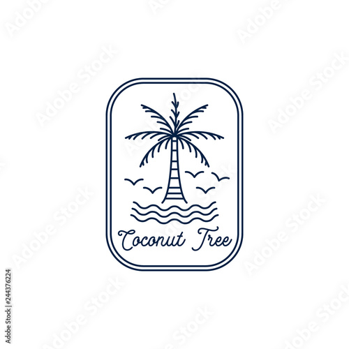 Coconut tree mono line design inspiration