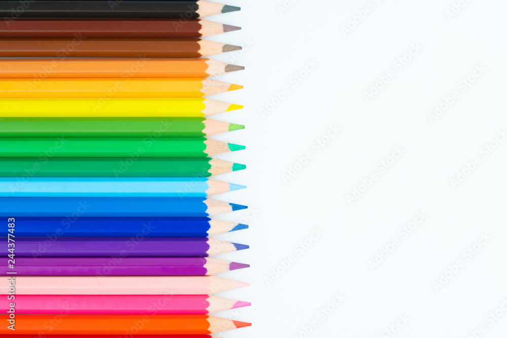 colored pencils on white background colored pencils on white background