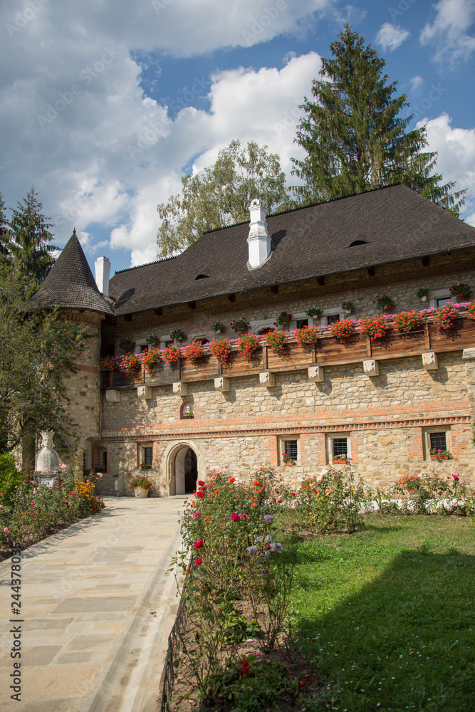 Romania, Moldovita Monastery,September ,2017,inner  yard
