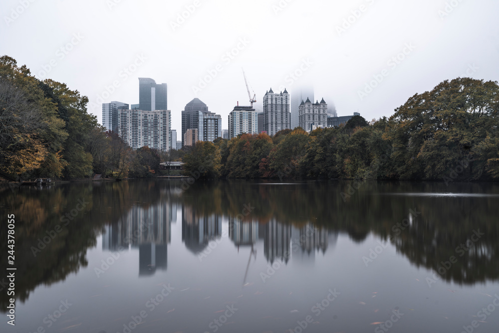 Atlanta Midtown City Skyline from Piedmont Park
