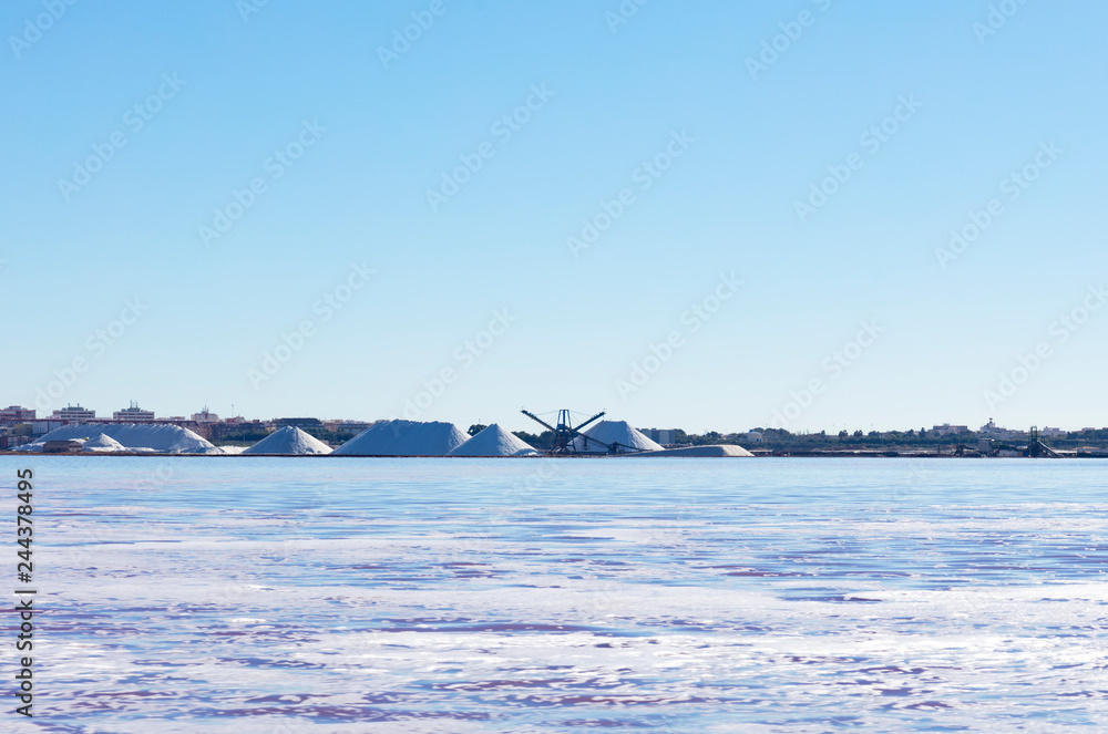 Fototapeta premium salt extraction process from the lagoon