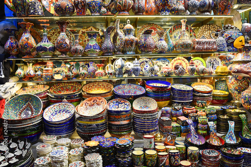 Istanbul, Turkey. A variety of products at the Grand Bazaar. © ksu_ok