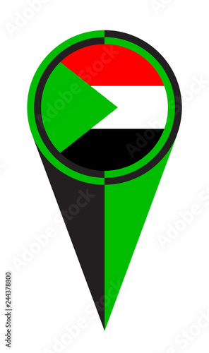 Sudan Map Pointer Location Flag photo