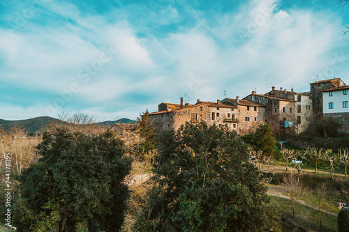 View of some houses of a medieval village