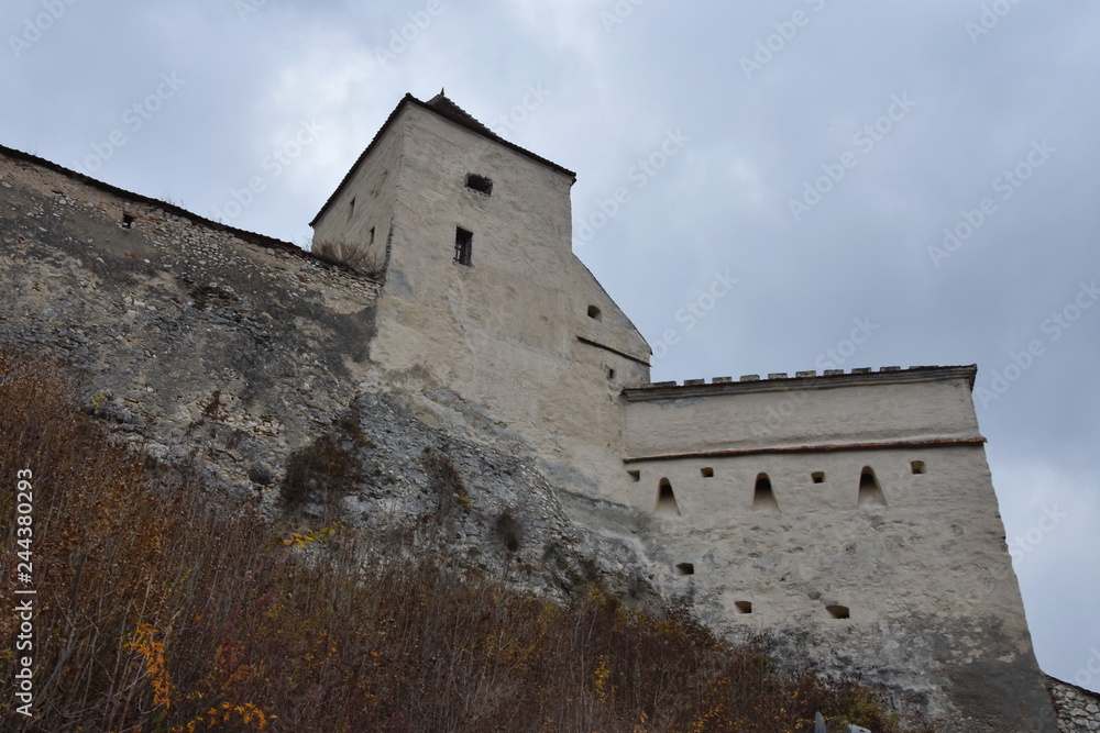 Rasnov, Romania - , 2015: medieval castle in Rasnov