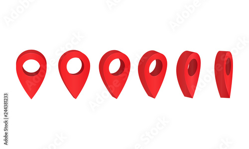 Pointer mark on the map isometric icon. Map navigation 3d pins