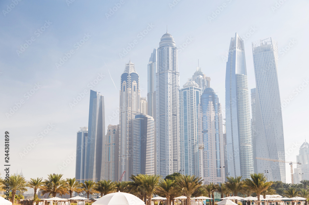View of various skyscrapers in Dubai Marina