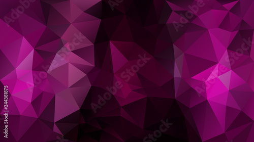 vector abstract irregular polygon background - triangle low poly pattern - hot pink magenta, dark burgundy red, fuchsia purple, vivid violet color