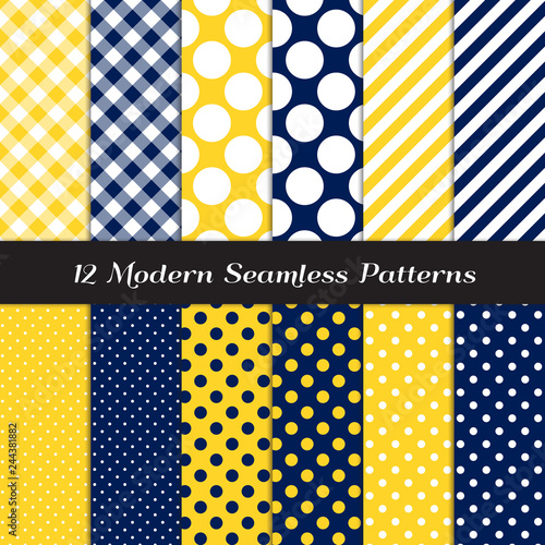 Navy Blue, Yellow and White...