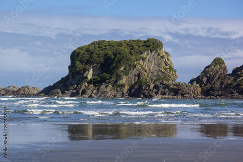 Fels am Strand in Neuseeland