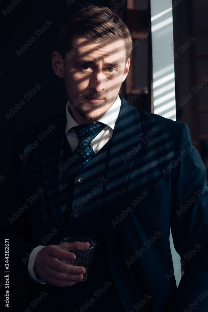 Small business concept. Businessman work in accountant office. Economy and finance. Man bookkeeper. Man in suit. Mafia. Making money. Money transaction. Feeling confident in his business Small business concept. Businessman work in accountant office. Economy and finance. Man bookkeeper. Man in suit. Mafia. Making money. Money transaction. Feeling confident in his business