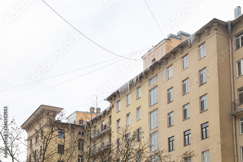 icicles on the facade