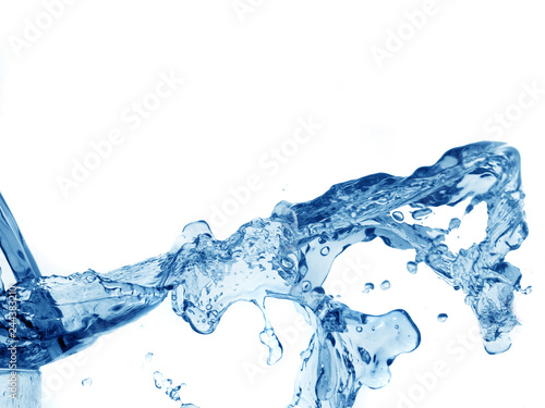  blue water on a white background
