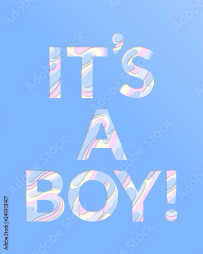 Baby shower invitation card. It's a boy.