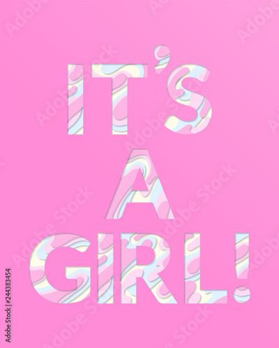Baby shower invitation card. It's a girl.