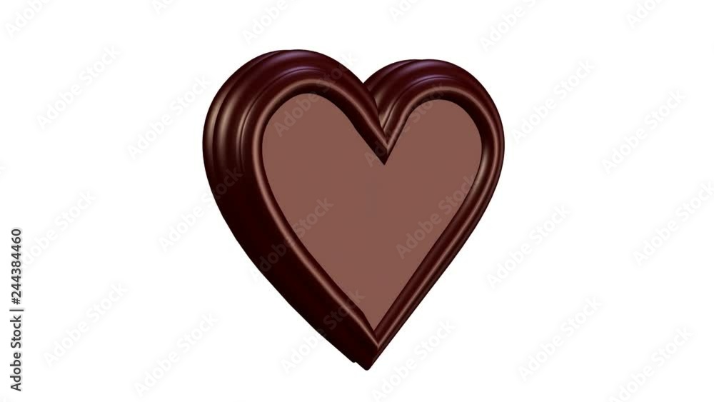 Chocolate heart for Valentine's Day, 3d animation. Chocolate heart for Valentine's Day, 3d animation.