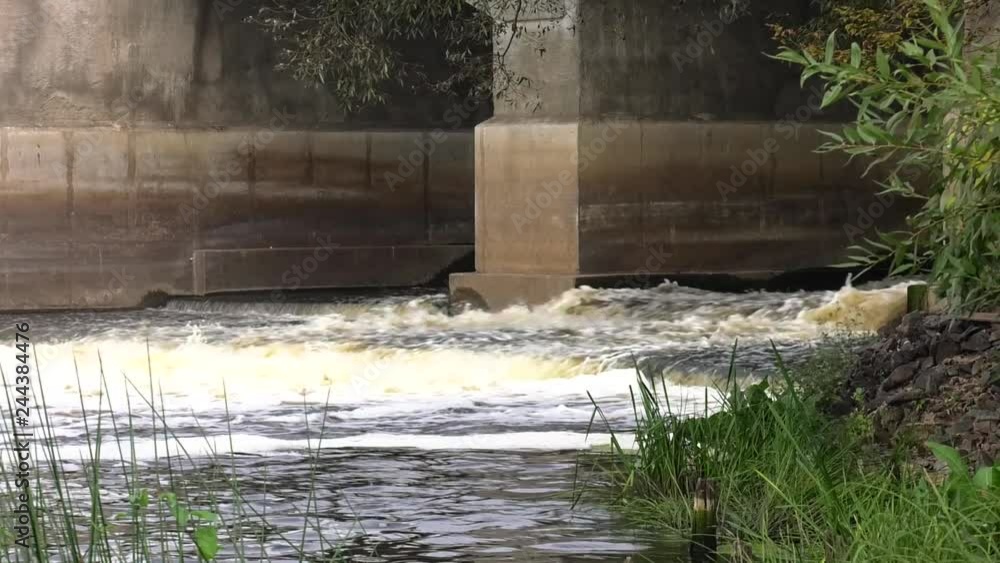 Hydrotechnical structure on river. Hydrotechnical structure on river.
